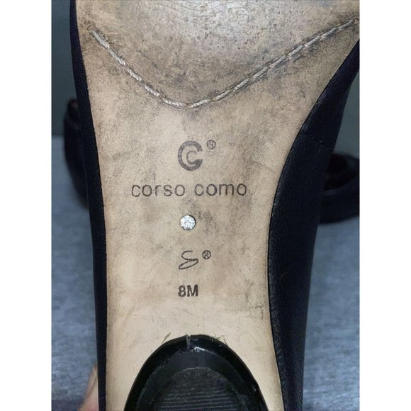 Corso Como Julia Womens Black Leather Slip On Pointed Ballet Shoe Flats Size 8M - Picture 7 of 8